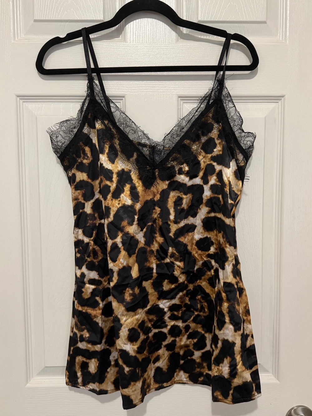 🌟3/$12🌟 Leopard Satin Lace Cami Slip